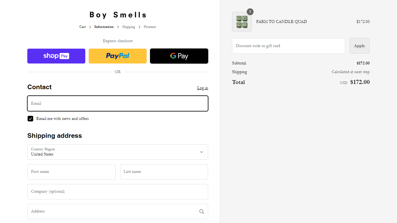 How to apply Boy Smells coupon code